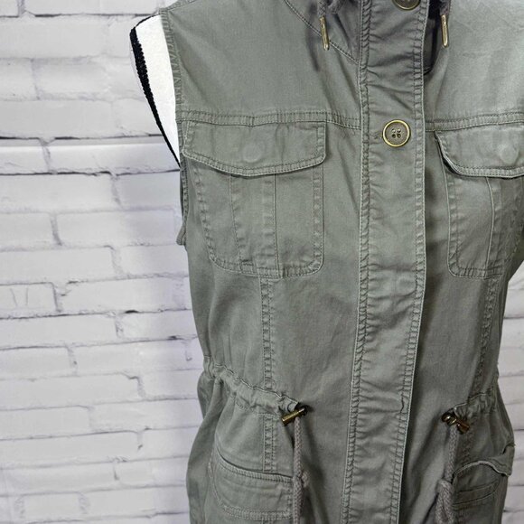 American Rag Utility Vest – Olive Green, Sleeveless, Size M - Picture 2 of 9